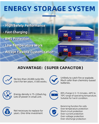 Module de BMS 48V Ultracapacitor, stockage de l'énergie de 300Ah Ultracapacitor