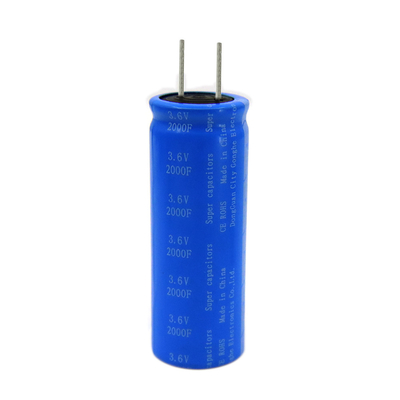 Double batterie radiale électrique 3.6v 2000f de condensateurs de farad de couche