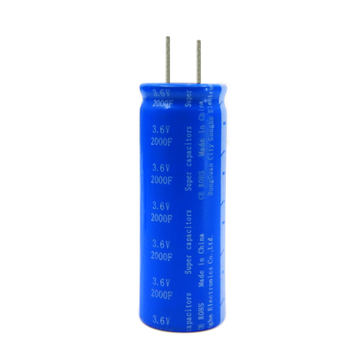 Double batterie radiale électrique 3.6v 2000f de condensateurs de farad de couche