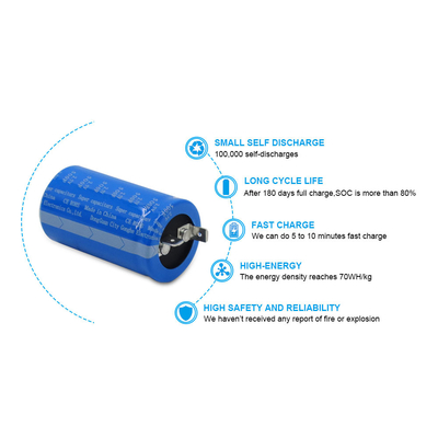 Les condensateurs superbes supportent 2,7 le farad de volt 500 pour remplacer des batteries par le trou